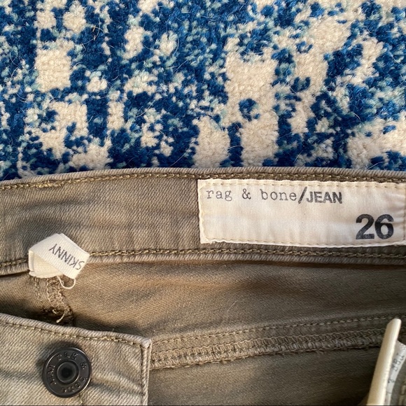 rag & bone olive green skinny jeans - Picture 3 of 4